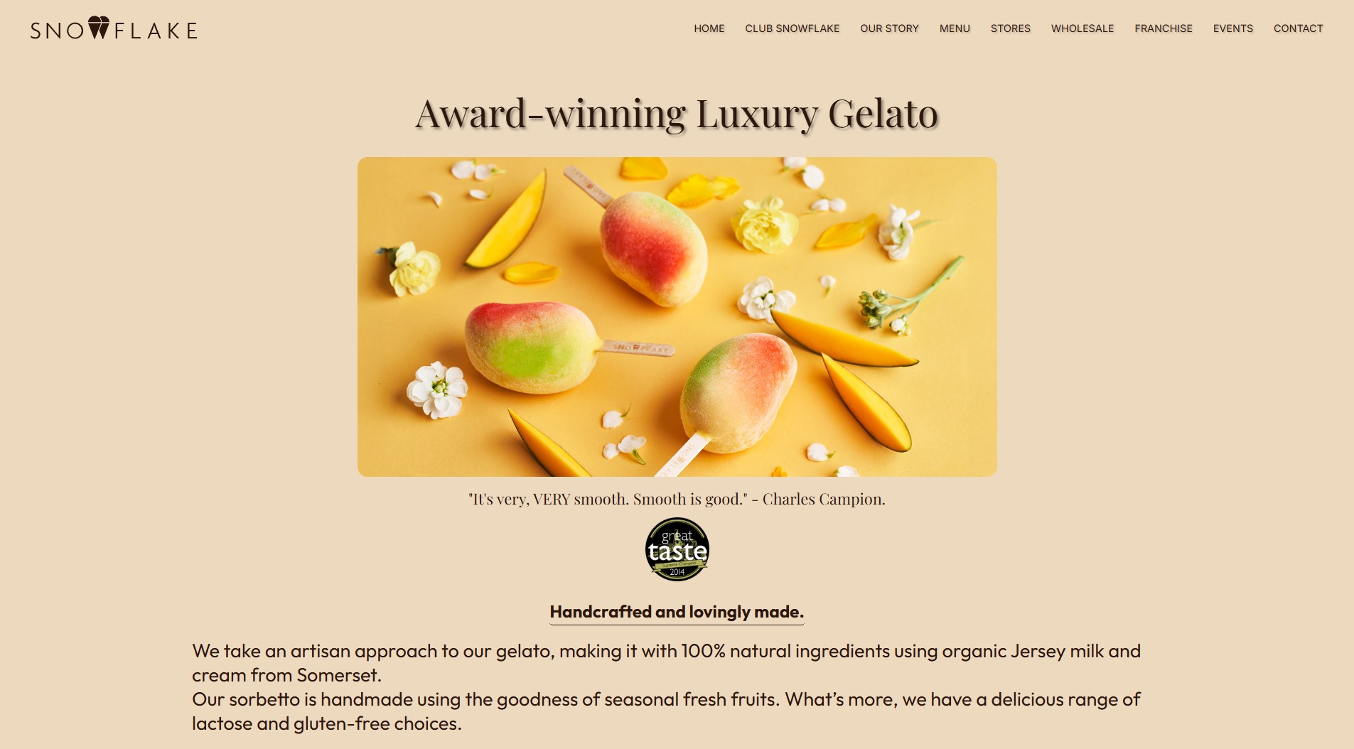 Snowflake landing page